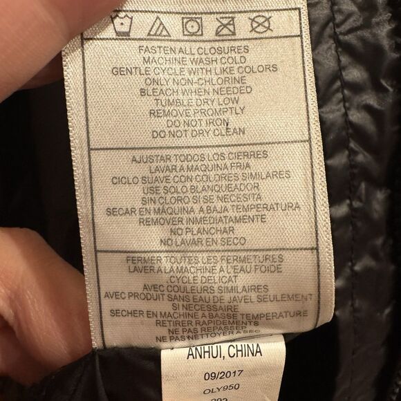 NWT Bebe Sport Womens Gold Hooded Metallic Full Zip Windbreaker Jacket Large - Picture 13 of 16